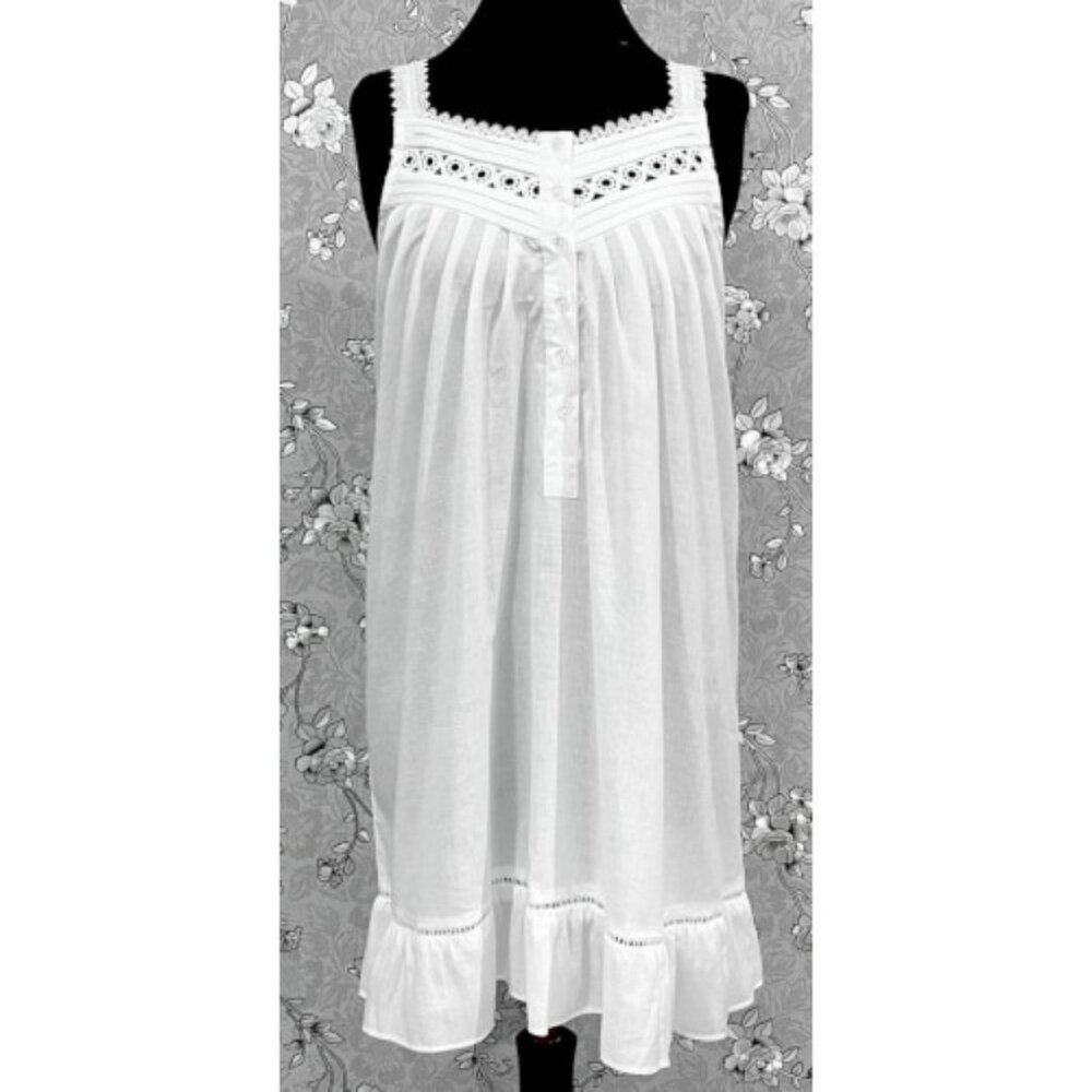 SoieRose Victorian White 100% Cotton Nightgown – SR-1163